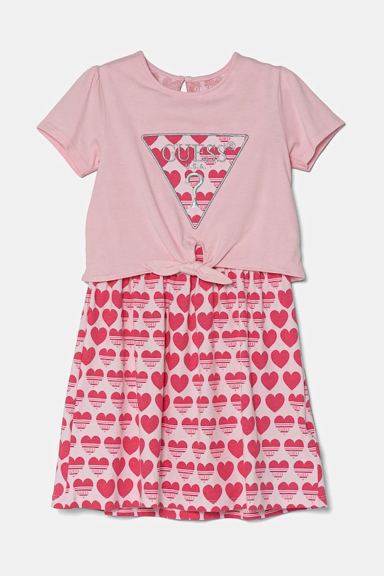 Guess sukienka dziecięca wzorzyste różowy K5RK09.K6YW4.PPYA