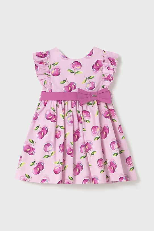Хлопковое детское платье Mayoral короткий розовый 1914.4C.Baby.PPYA