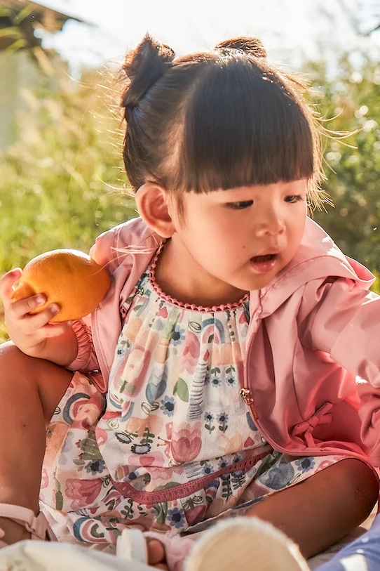Хлопковое детское платье Mayoral короткий розовый 1917.4D.Baby.PPYA