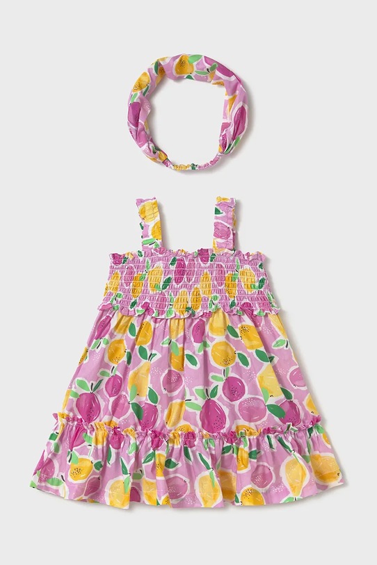 Detské bavlnené šaty Mayoral 1926.4L.Baby.PPYA ružová SS25