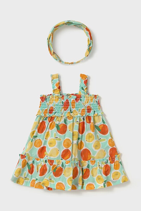 Mayoral rochie din bumbac pentru bebeluși 1926.4L.Baby.PPYA albastru SS25