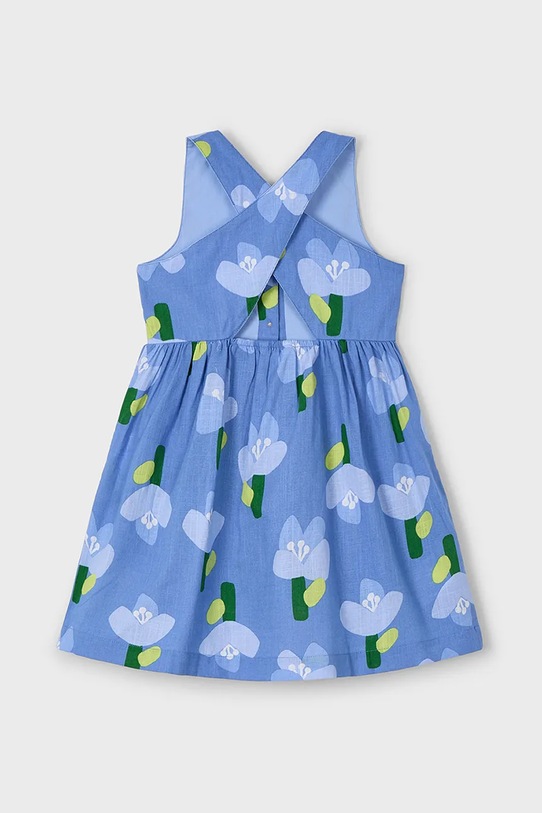 Fete Mayoral rochie din bumbac pentru copii 3960.6J.Mini.PPYA albastru