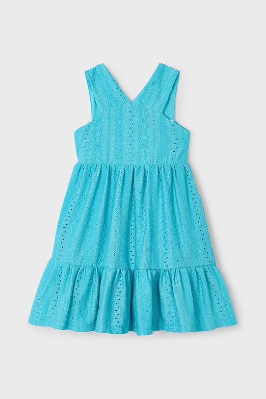 Dievčenské šaty Mayoral s elastanom tyrkysová 3962.6N.Mini.PPYA