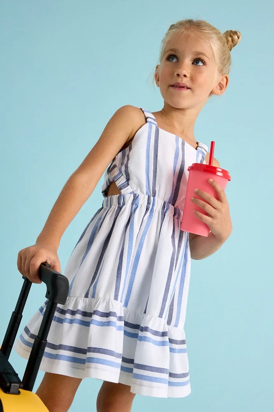Dievčenské šaty Mayoral pásiky modrá 3965.6J.Mini.PPYA