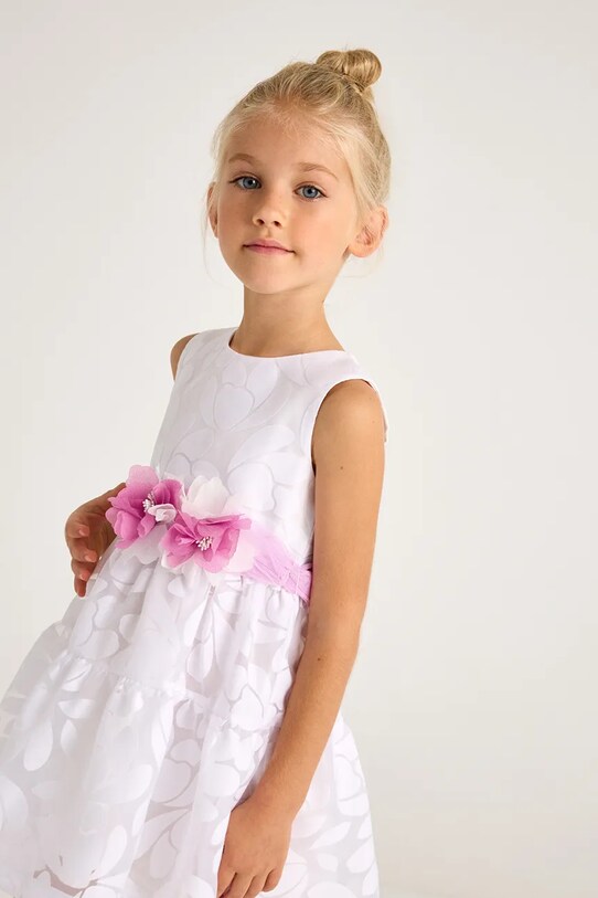 Παιδικό φόρεμα Mayoral στρογγυλό λευκό 3918.6C.Mini.PPYA