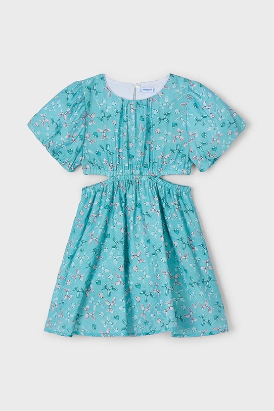 Mayoral sukienka dziecięca rozkloszowany turkusowy 3923.6F.Mini.PPYA