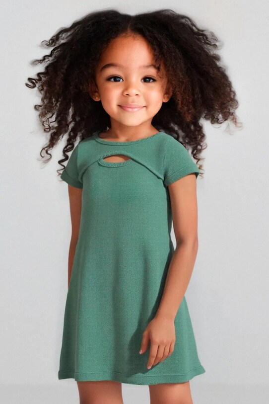 Mayoral sukienka dziecięca wzorzyste zielony 3924.6F.Mini.PPYA