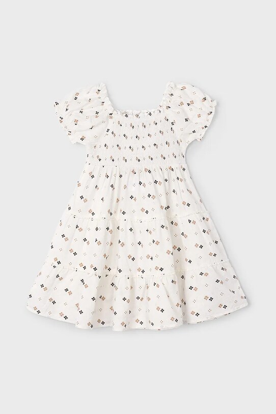 Dječja pamučna haljina Mayoral 3925.6G.Mini.PPYA bež SS25