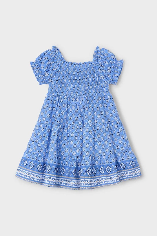 Mayoral rochie din bumbac pentru copii 3932.6K.Mini.PPYA albastru SS25