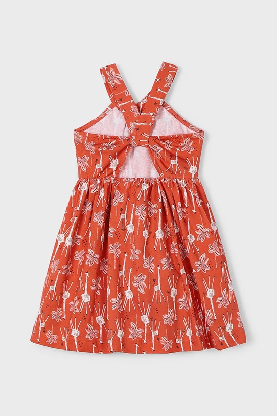 Mayoral sukienka bawełniana dziecięca 3938.6M.Mini.PPYA pomarańczowy SS25