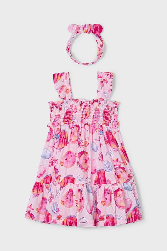 Fete Mayoral rochie din bumbac pentru copii 3939.6P.Mini.PPYA roz