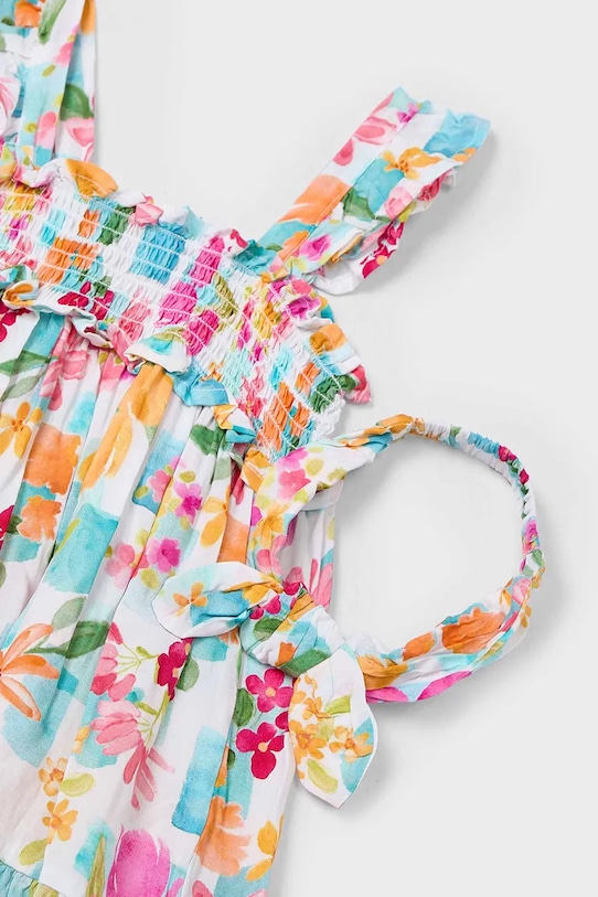 Mayoral sukienka bawełniana dziecięca niebieski 3939.6P.Mini.PPYA