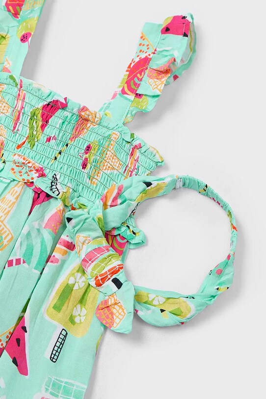 Fete Mayoral rochie din bumbac pentru copii 3939.6P.Mini.PPYA verde