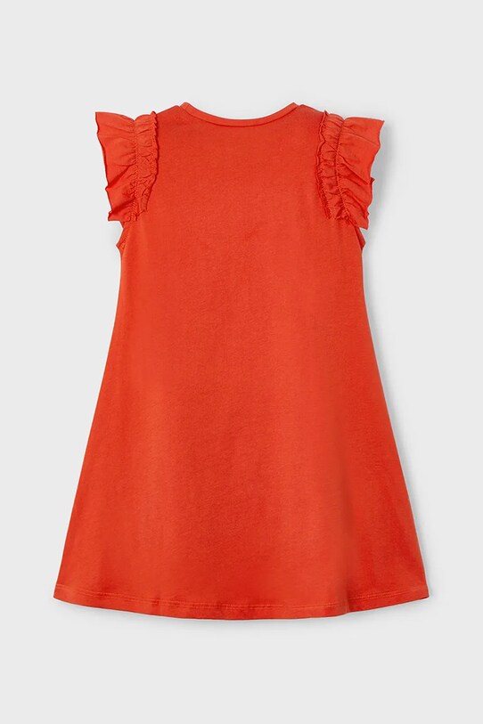 Mayoral rochie din bumbac pentru copii 3940.6P.Mini.PPYA portocaliu SS25