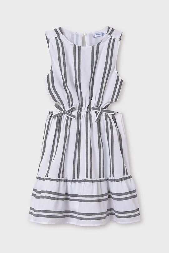 Dětské bavlněné šaty Mayoral mini bílá 6982.8F.Junior.PPYA