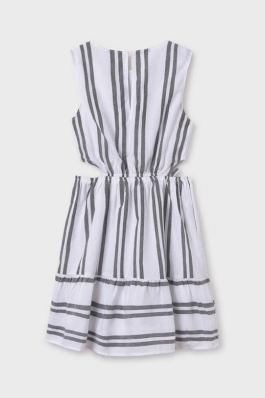 Dětské bavlněné šaty Mayoral 6982.8F.Junior.PPYA bílá SS25