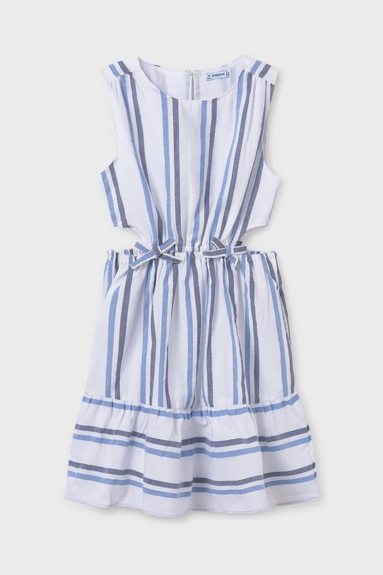 Dětské bavlněné šaty Mayoral 6982.8F.Junior.PPYA modrá SS25