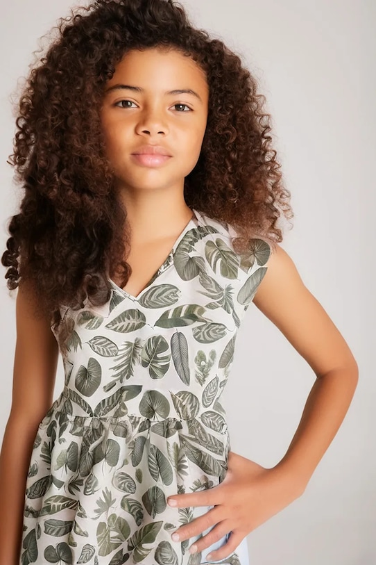 Mayoral sukienka dziecięca 6991.8E.Junior.PPYA zielony