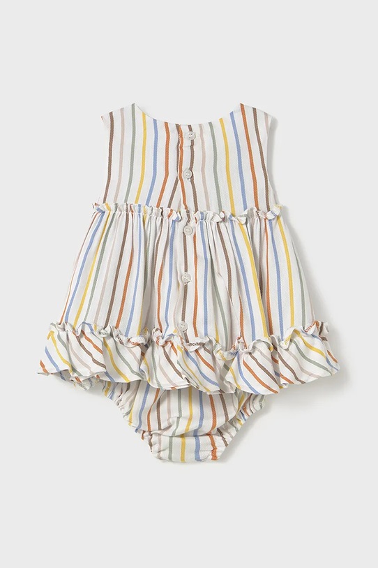 Βρεφικό φόρεμα από λινό ύφασμα Mayoral Newborn 1844.1D.Newborn.PPYH πολύχρωμο SS25