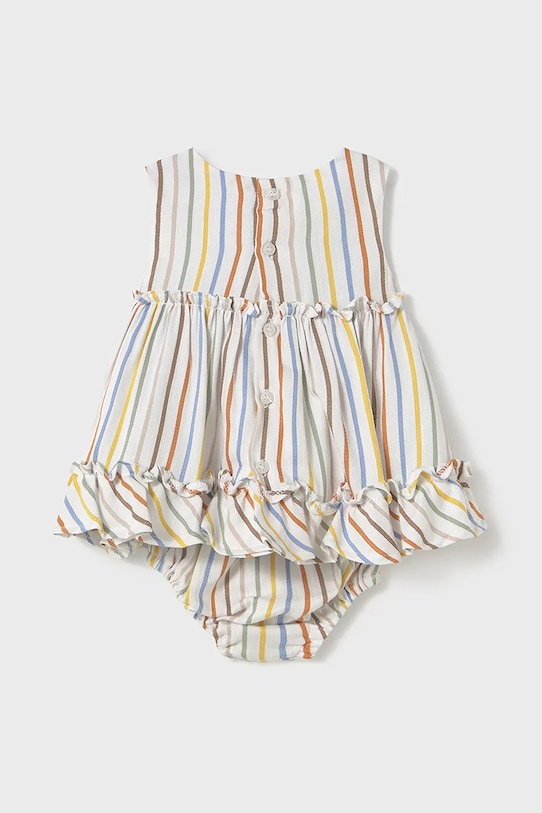 Βρεφικό φόρεμα από λινό ύφασμα Mayoral Newborn 1844.1D.Newborn.PPYH πολύχρωμο SS25