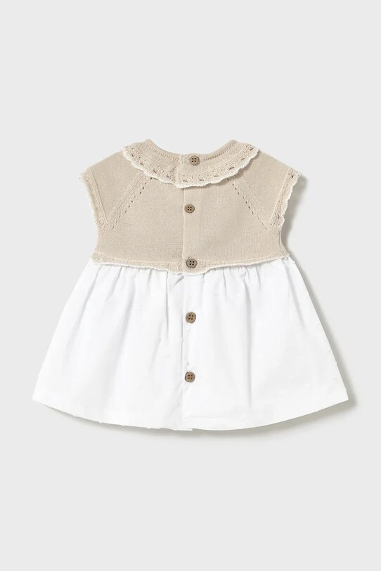 Mayoral Newborn rochie din bumbac pentru bebeluși 1849.2D.Newborn.PPYH alb SS25