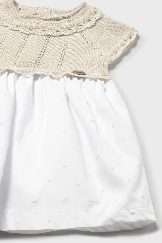 Fete Mayoral Newborn rochie din bumbac pentru bebeluși 1849.2D.Newborn.PPYH alb
