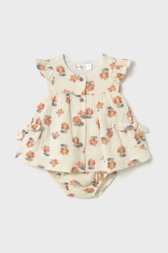 Otroška bombažna obleka Mayoral Newborn Mini oranžna 1851.2F.Newborn.PPYH