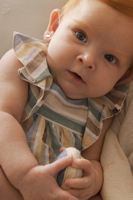 Βρεφικό φόρεμα από λινό ύφασμα Mayoral Newborn πολύχρωμο 1855.1M.Newborn.PPYH