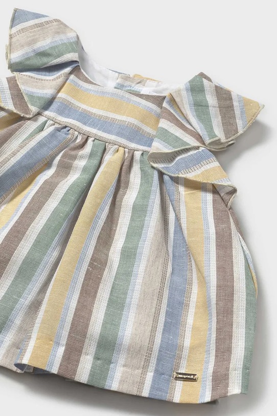 Κοριτσίστικα Βρεφικό φόρεμα από λινό ύφασμα Mayoral Newborn 1855.1M.Newborn.PPYH πολύχρωμο