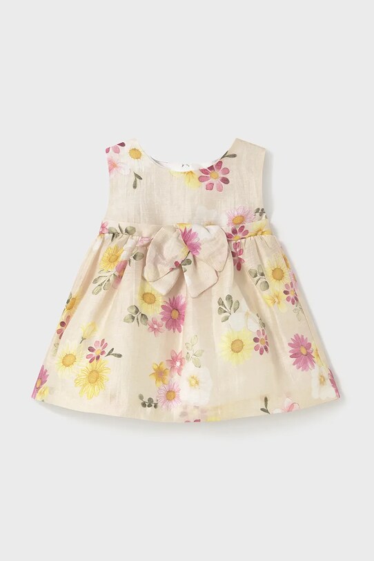 Lanena obleka za dojenčke Mayoral Newborn Mini rumena 1863.2K.Newborn.PPYH
