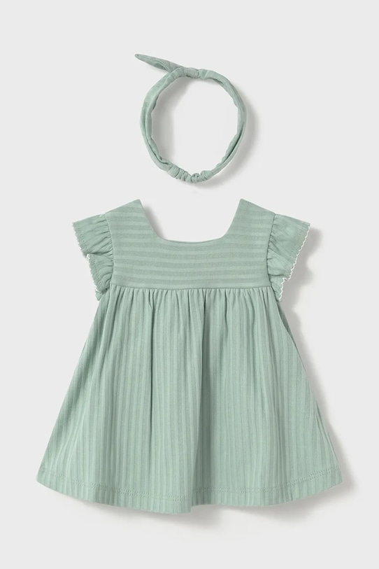 Otroška bombažna obleka Mayoral Newborn 1866.2M.Newborn.PPYH turkizna SS25