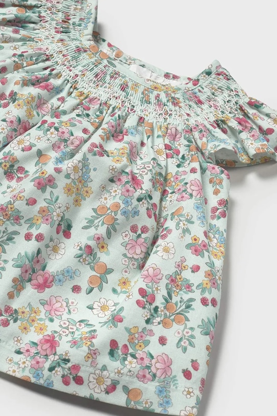Девочка Детское хлопковое платье Mayoral Newborn 1867.2M.Newborn.PPYH бирюзовый