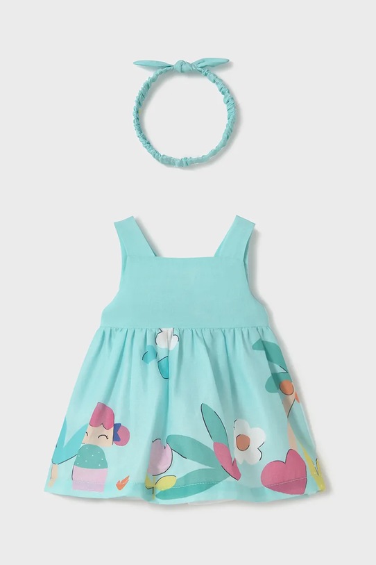 Pamučna haljina za bebe Mayoral Newborn pamuk tirkizna 1873.2T.Newborn.PPYH