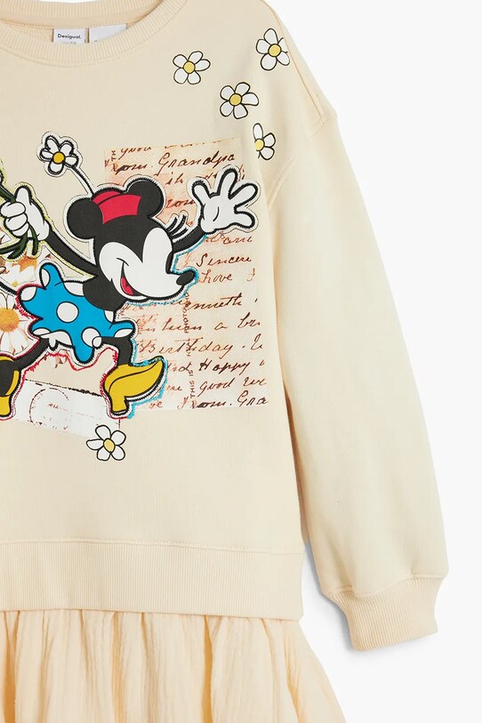Дитяча бавовняна сукня Desigual бежевий 25SGVK22