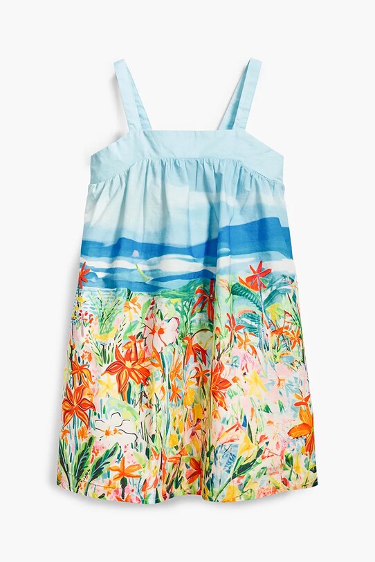 Хлопковое детское платье Desigual 25SGVW01 голубой SS25