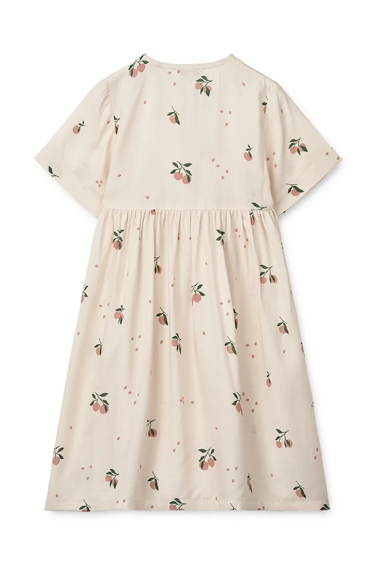 Dziewczynka Liewood sukienka dziecięca Cleo Printed Shortsleeve Viscose Dress LW19802 beżowy
