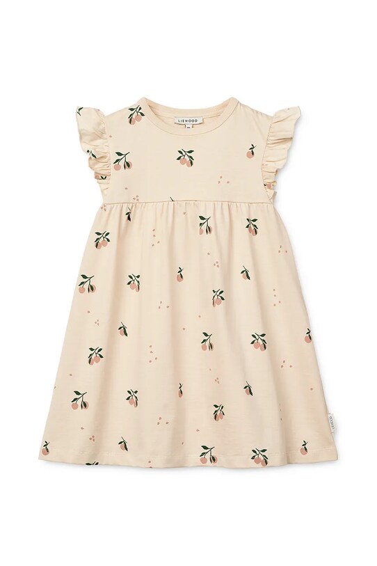 Хлопковое детское платье Liewood Neveah Printed Dress LW19803 бежевый SS25