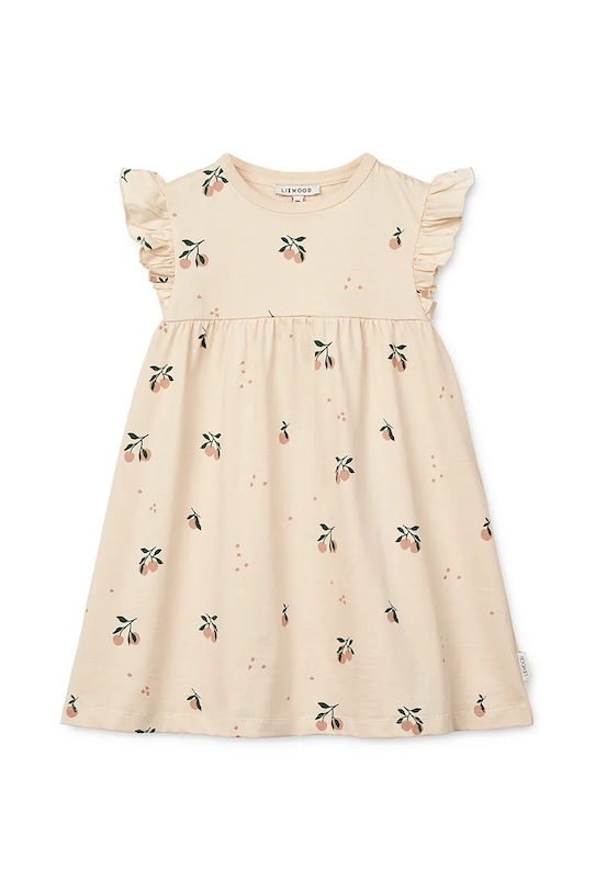 Liewood rochie din bumbac pentru copii Neveah Printed Dress LW19803 bej SS25