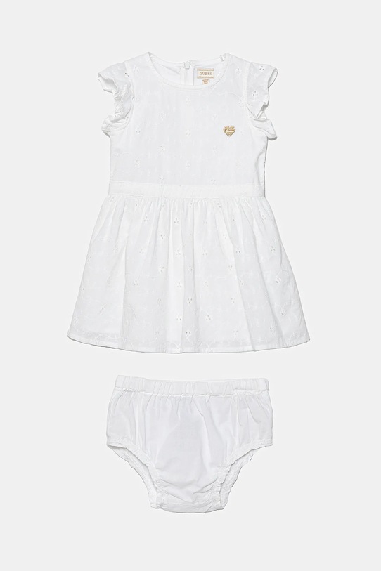 Pamučna haljina za bebe Guess pamuk bijela A5GK04.WH710.PPYA