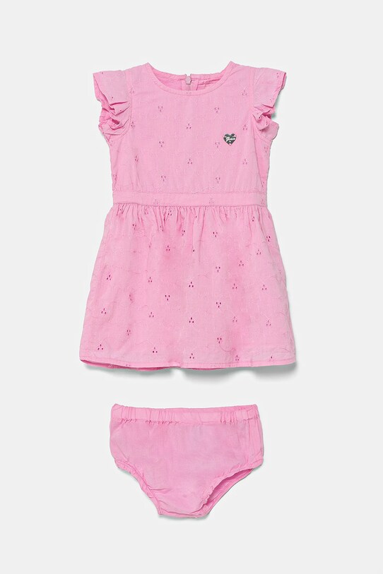 Guess rochie din bumbac pentru bebeluși mini roz A5GK04.WH710.PPYA
