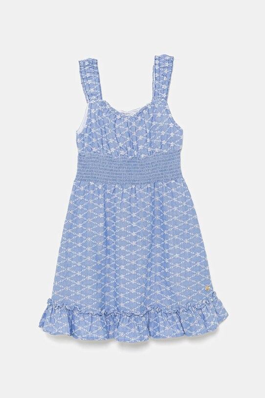 Guess sukienka bawełniana dziecięca wzorzyste niebieski J5GK17.WH7K0.PPYA
