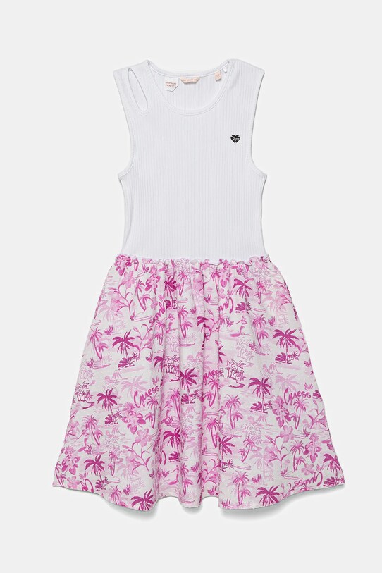 Dětské bavlněné šaty Guess midi růžová J5GK29.KCSQ4.PPYA