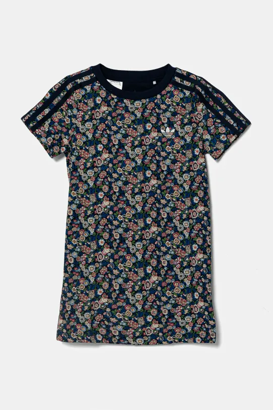 Dječja pamučna haljina adidas Originals JD0486 mornarsko plava SS25