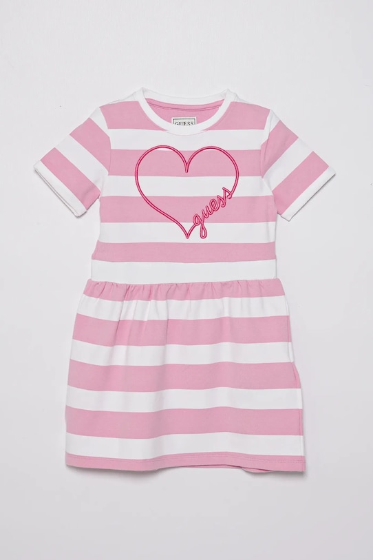 Guess vestito bambina applique rosa K5GK28.KBOR4.PPYA