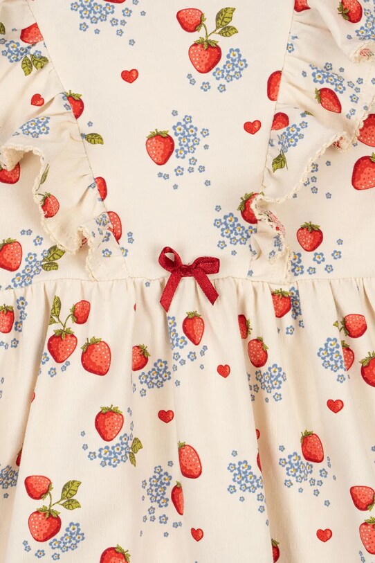 Dziewczynka Konges Sløjd sukienka dziecięca BASIC FRILL DRESS GOTS KS102627 beżowy