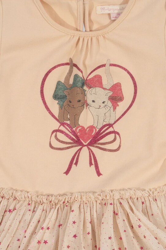 Dziewczynka Konges Sløjd sukienka dziecięca FAIRY BALLERINA DRESS KS102721 beżowy