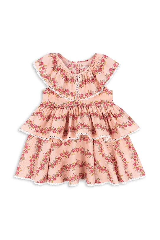 Konges Sløjd sukienka bawełniana dziecięca BELLA FRILL DRESS GOTS KS102294 różowy SS25