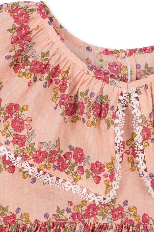 Хлопковое детское платье Konges Sløjd BELLA FRILL DRESS GOTS розовый KS102294