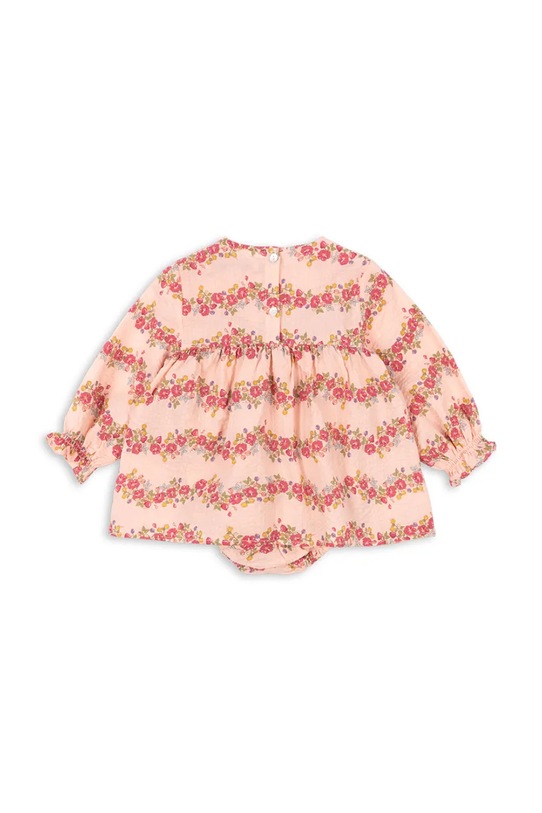 Konges Sløjd rochie din bumbac pentru bebeluși BELLA FRILL ROMPER GOTS KS102295 roz SS25