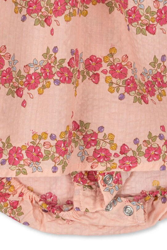 Детское хлопковое платье Konges Sløjd BELLA FRILL ROMPER GOTS KS102295 розовый